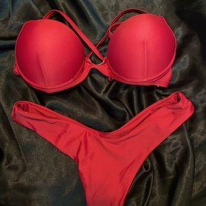 Red bikini suit!